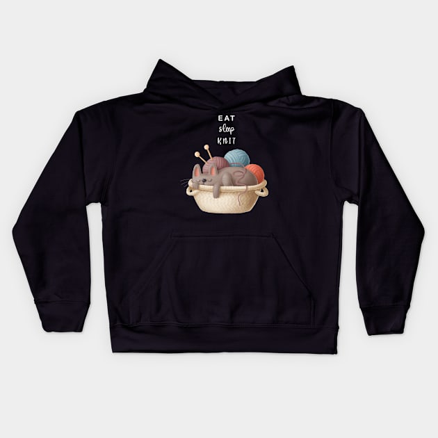 Sleeping Kitty Kids Hoodie by Lucia